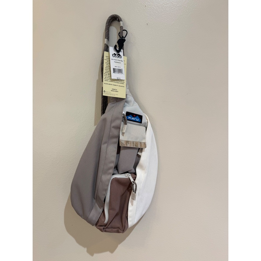 KAVU Mini Remix Rope Bag Pebblestone Colorblock Sling Backpack 9401-2513- NWT